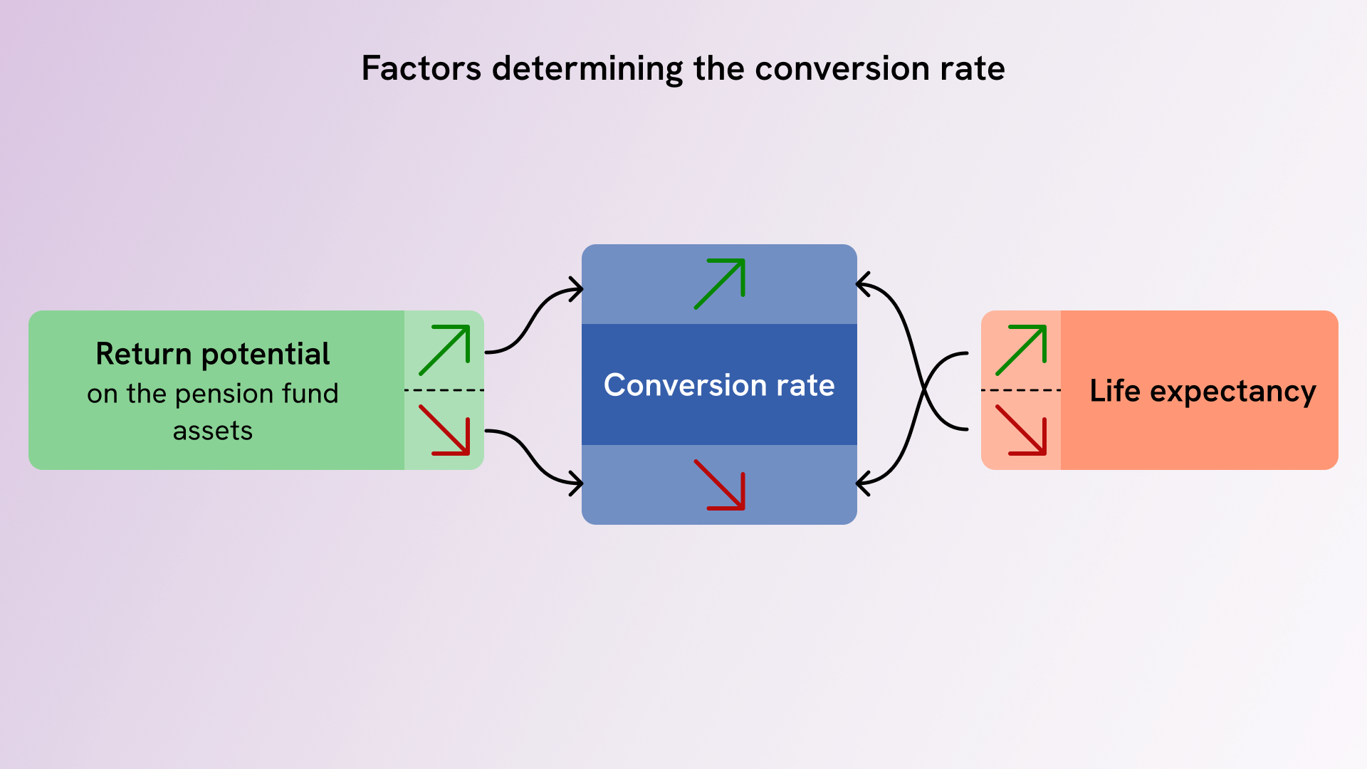 Determinants of the conversion rate – return potential and life expectancy